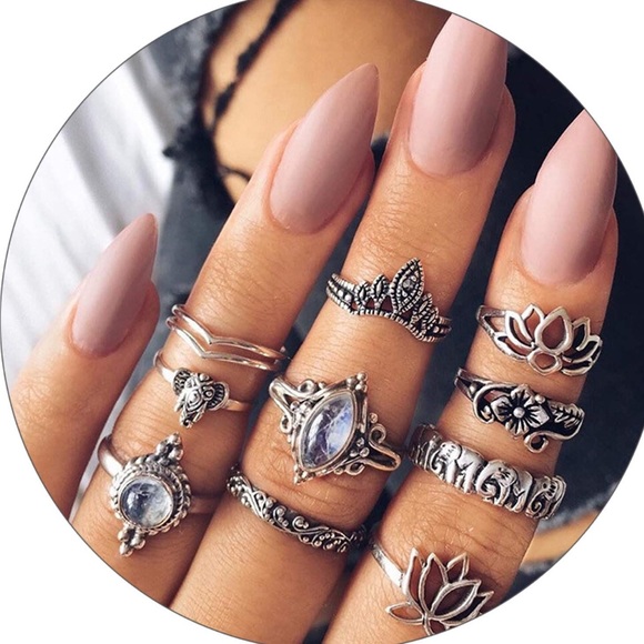 Jewelry - 🎉HP🎉10 Pc Boho Stackable Midi Joint Finger Rings